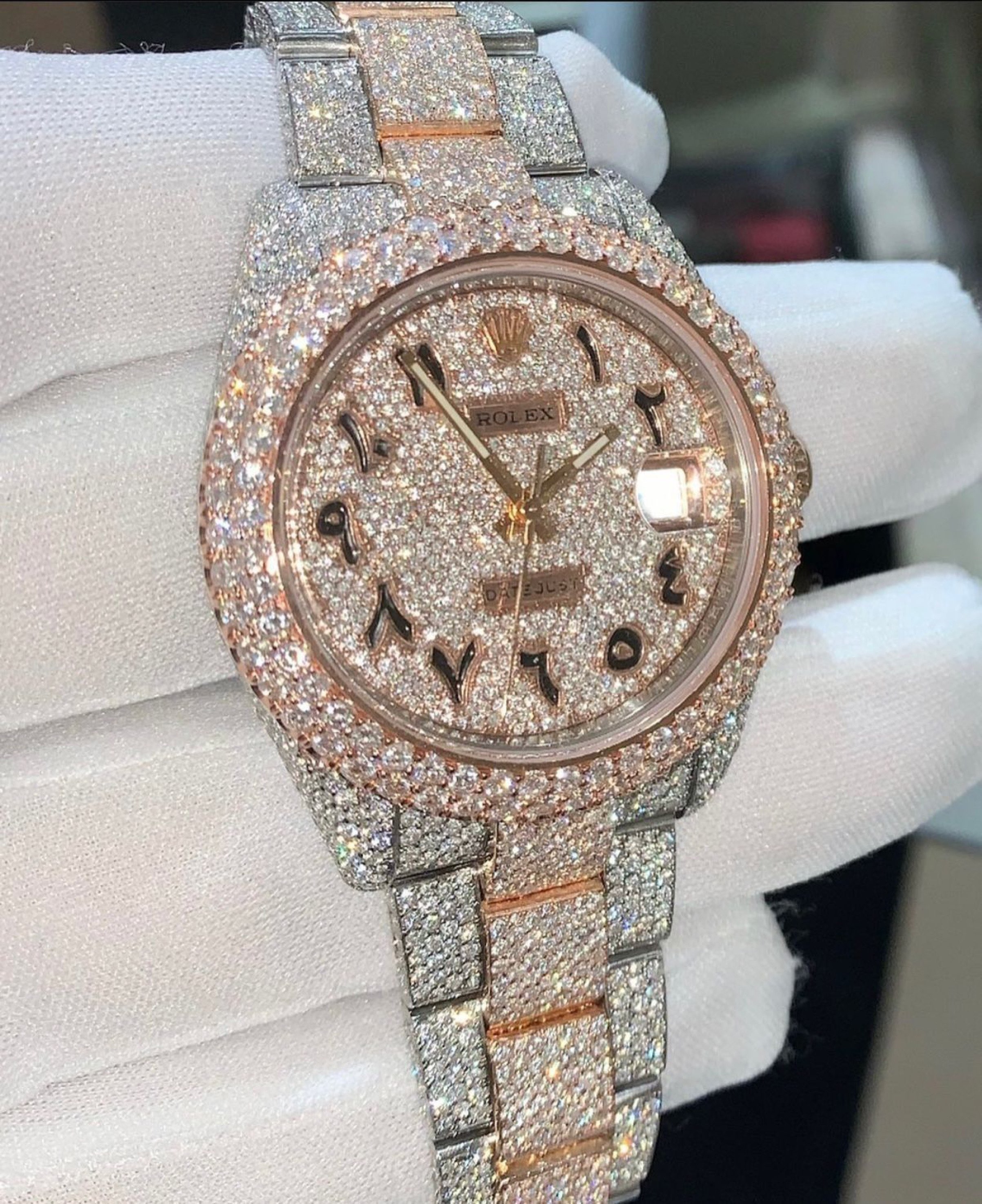 Moissanite Rolex Date Just Two Tone