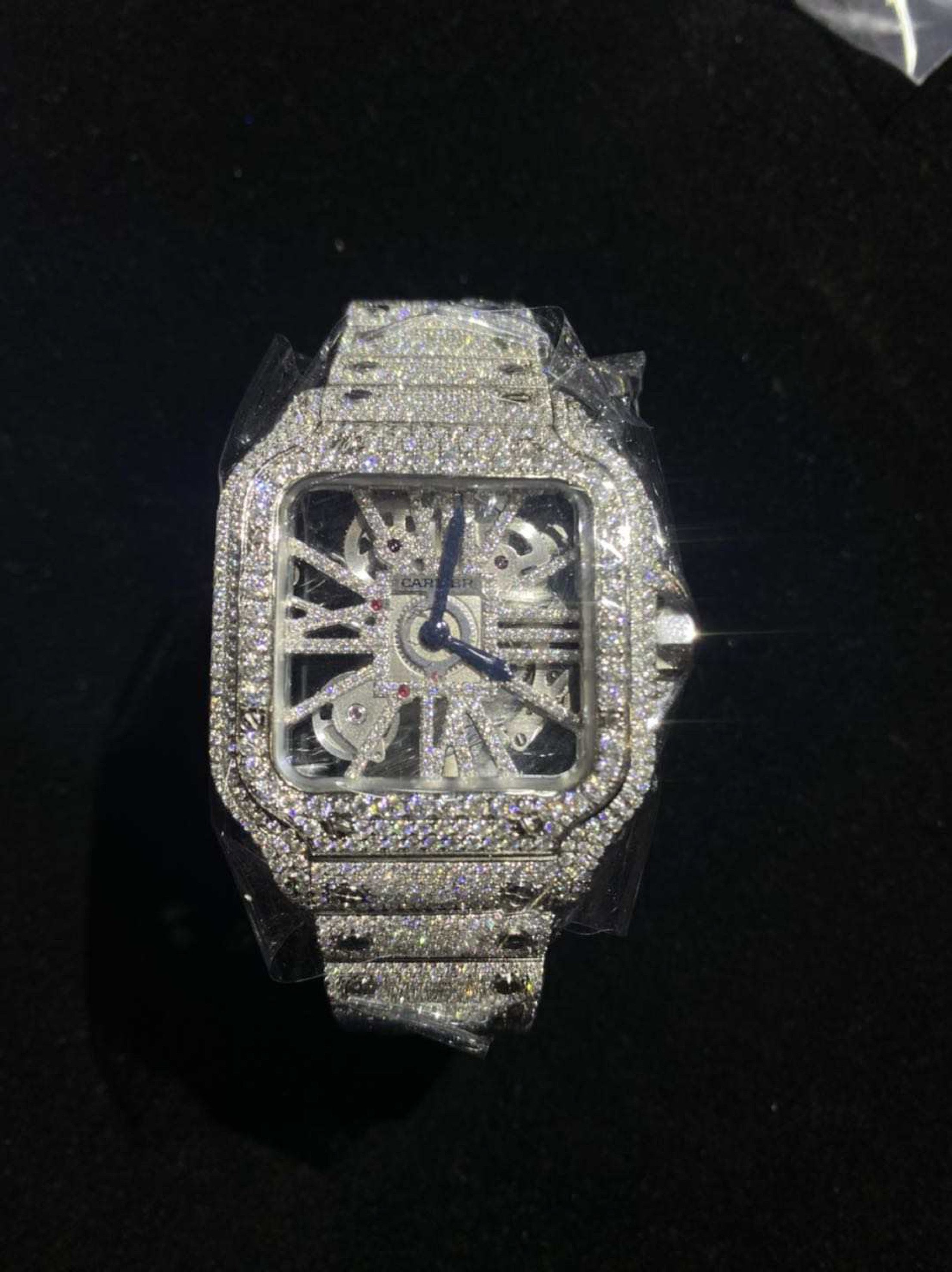 Moissanite Cartier Santos Skeleton